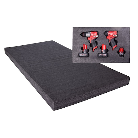 5S Supplies ECONO FOAM  Black 24in x 48in x 30 MM thick Layered Foam for Kaizen Projects ECONO-2X4-BLACK-30MM